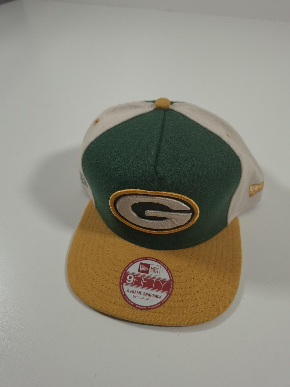 Green Bay Packers Hat Cap Strap Back Mens Large NFL Football New Era 9FIFTY